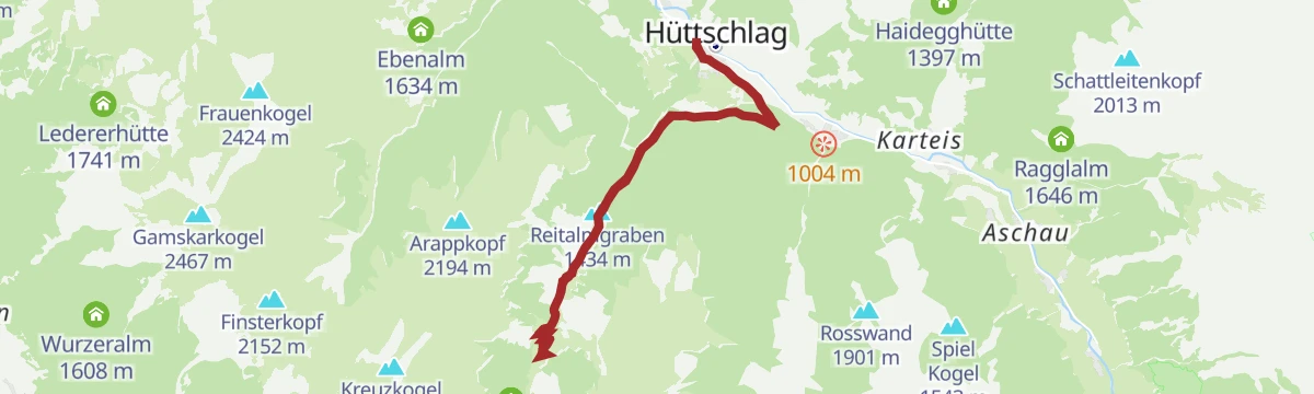Route map: Hüttschlag: Reitalm